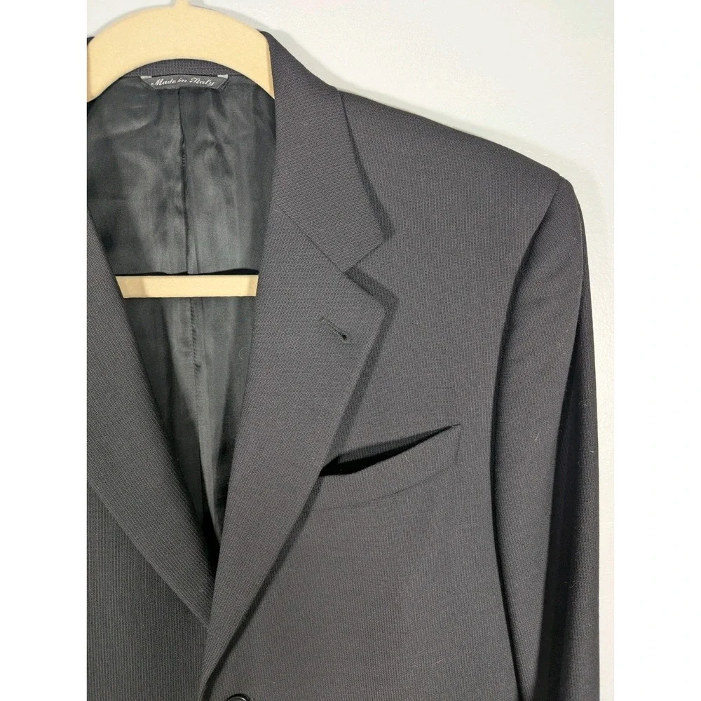 Canali proposta‎ Mens 54R Wool Blazer Sport Jacket 2 Button Black